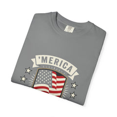 America 250 Years Flag Shield T-Shirt — Patriotic 250th Anniversary Tee