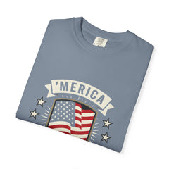 America 250 Years Flag Shield T-Shirt — Patriotic 250th Anniversary Tee