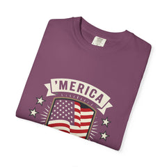 America 250 Years Flag Shield T-Shirt — Patriotic 250th Anniversary Tee
