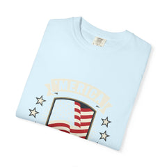 America 250 Years Flag Shield T-Shirt — Patriotic 250th Anniversary Tee
