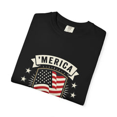 America 250 Years Flag Shield T-Shirt — Patriotic 250th Anniversary Tee